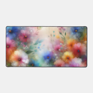 Abstracte bloemen in watercolorstijl bureaumat