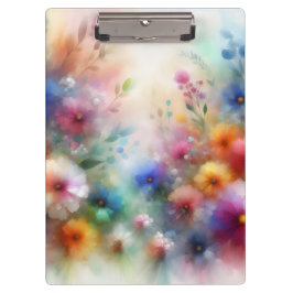 Abstracte bloemen in watercolorstijl klembord