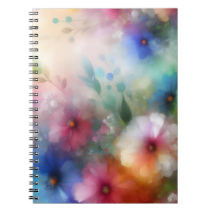 Abstracte bloemen in watercolorstijl notitieboek