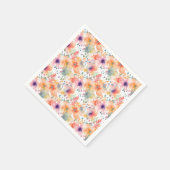 Abstracte bloemen kleurrijke viering servet (Hoek)