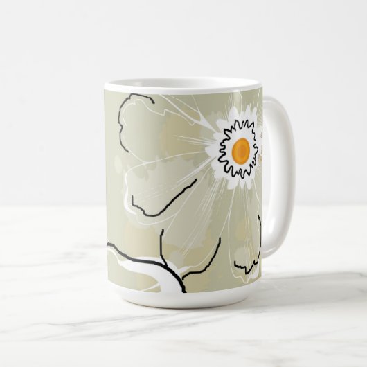 Abstracte Bloemen Koffie/Warme Chocolade Mok (Voorkant rechts)