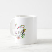abstracte bloemen koffiemok (Voorkant links)