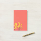 Abstracte bloemen Koraal Geel Floral Geometrische  Post-it® Notes (Op bureau)