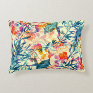 Abstracte bloemen: kruiden, bloemmotief. accent kussen