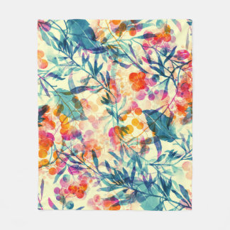 Abstracte bloemen: kruiden, bloemmotief. fleece deken
