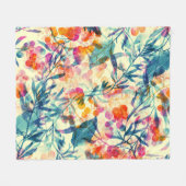 Abstracte bloemen: kruiden, bloemmotief. fleece deken (Voorkant (Horizontaal))