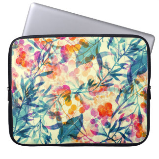 Abstracte bloemen: kruiden, bloemmotief. laptop sleeve
