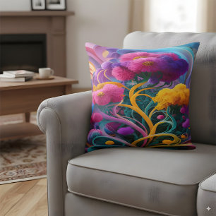 Abstracte bloemen kussen