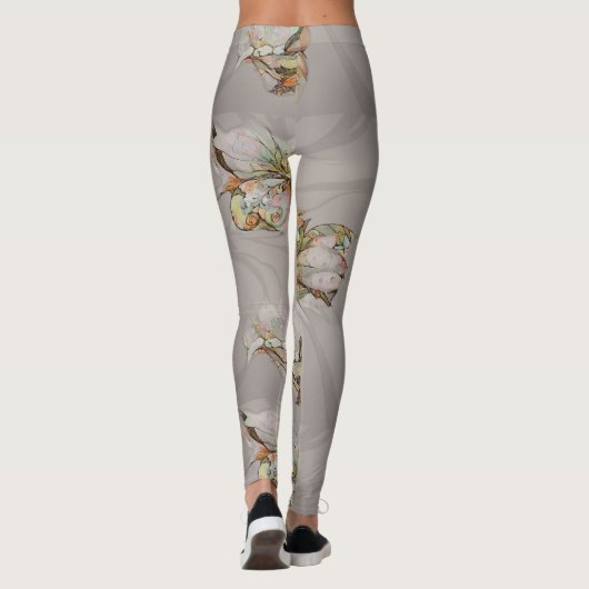 Abstracte bloemen leggings (Achterkant)