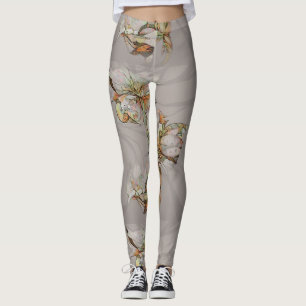 Abstracte bloemen leggings
