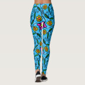 Abstracte Bloemen Leggings (Achterkant)