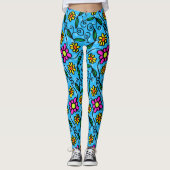Abstracte Bloemen Leggings (Voorkant)