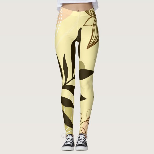 Abstracte bloemen Leggings - Comfortabel en uniek (Voorkant)