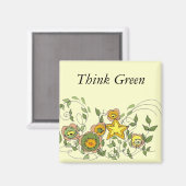 Abstracte bloemen magneet (Voorkant / Achterkant)