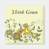 Abstracte bloemen magneet (Voorkant)