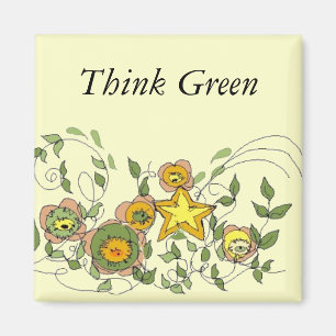 Abstracte bloemen magneet