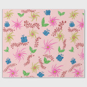 Abstracte Bloemen Mandala Patroon Ontwerp rood Cadeaupapier (Vlak)