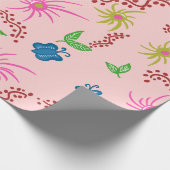 Abstracte Bloemen Mandala Patroon Ontwerp rood Cadeaupapier (Hoek)