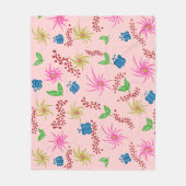 Abstracte Bloemen Mandala Patroon Ontwerp rood Fleece Deken (Voorkant)