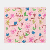 Abstracte Bloemen Mandala Patroon Ontwerp rood Fleece Deken (Voorkant (Horizontaal))