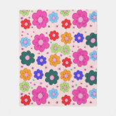 Abstracte Bloemen Mandala Patroon Ontwerp rood Fleece Deken (Voorkant)