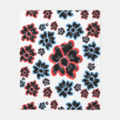 Abstracte Bloemen Mandala Patroon Ontwerp rood Fleece Deken (Voorkant)