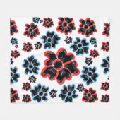 Abstracte Bloemen Mandala Patroon Ontwerp rood Fleece Deken (Voorkant (Horizontaal))