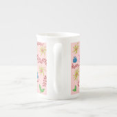 Abstracte Bloemen Mandala Patroon Ontwerp rood Porselein Kop (Achterkant)