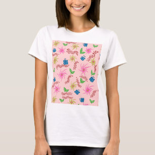 Abstracte Bloemen Mandala Patroon Ontwerp rood T-shirt