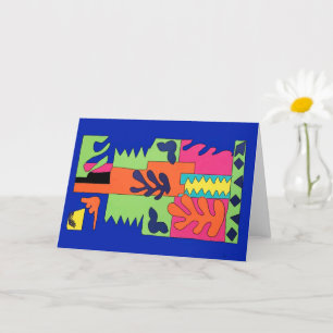 Abstracte bloemen, matisse stijl kaart