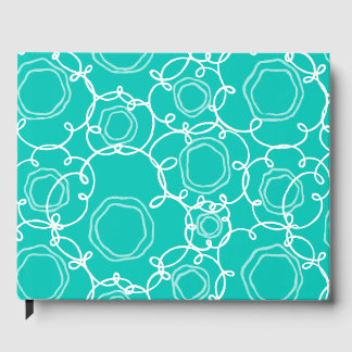 ABSTRACTE BLOEMEN MATRIX IN TEAL GASTENBOEK