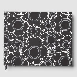 ABSTRACTE BLOEMEN MATRIX IN ZWART GASTENBOEK