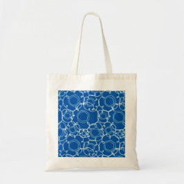 ABSTRACTE BLOEMEN MATRIX KONINGSBLAUW TOTE BAG
