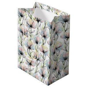 Abstracte Bloemen met Alcohol Uitwassing en Pen en Medium Cadeauzakje