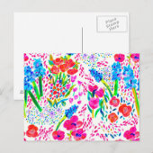 Abstracte bloemen, met een kleur, briefkaart (Voorkant / Achterkant)