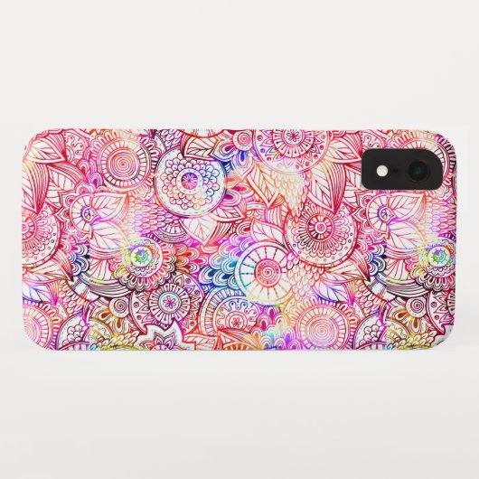 Abstracte bloemen, met een kleur, Case-Mate iPhone case (Achterkant (horizontaal))