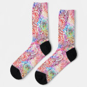 Abstracte bloemen, met een kleur, sokken (Links)