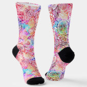 Abstracte bloemen, met een kleur, sokken (Gebogen)