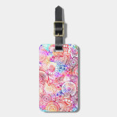 Abstracte bloemen, met een kleurrijke kleur, bord  bagagelabel (Voorkant verticaal)