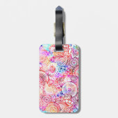 Abstracte bloemen, met een kleurrijke kleur, bord  bagagelabel (Achterkant verticaal)