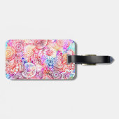 Abstracte bloemen, met een kleurrijke kleur, bord  bagagelabel (Achterkant horizontaal)