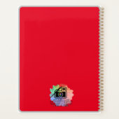 Abstracte bloemen met rood roze en goud planner (Achterkant)