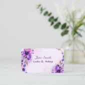 Abstracte bloemen met waterverf visitekaartje (Staand voorkant)