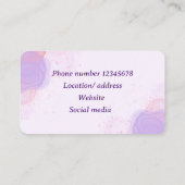 Abstracte bloemen met waterverf visitekaartje (Achterkant)