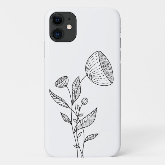 Abstracte bloemen - Minimalistisch Stijlvol Wit Case-Mate iPhone Case (Achterkant)
