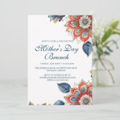 Abstracte Bloemen Moederdag Brunch Kaart (Staand voorkant)
