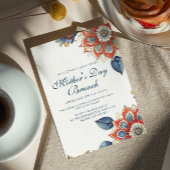 Abstracte Bloemen Moederdag Brunch Kaart