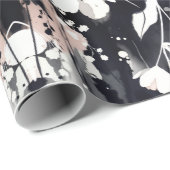 Abstracte Bloemen — Monochroom Blush Chic Cadeaupapier (Rol Hoek)