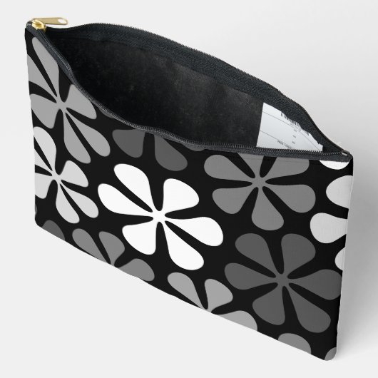Abstracte bloemen monochroom etui (Open)