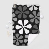 Abstracte bloemen monochroom golfhanddoek (Insitu)